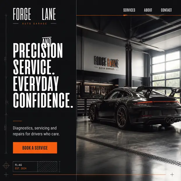 Forge & Lane — Automotive & Garages website concept