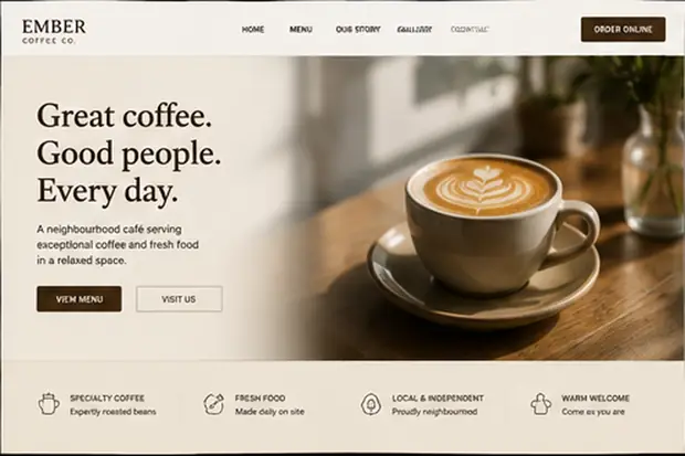 Ember Coffee Co. — Cafés & Coffee Shops website concept