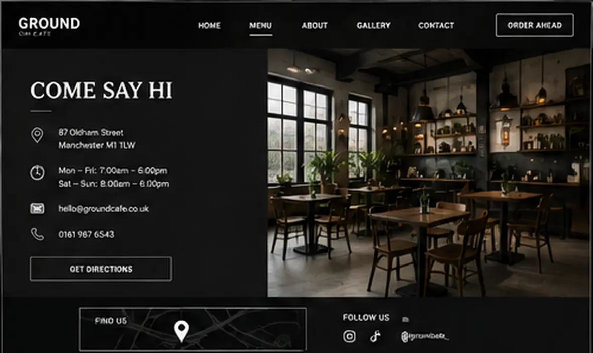 Ground visit page — Cafés & Coffee Shops website concept