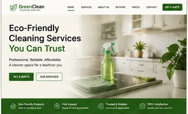 GreenClean — Cleaning Companies website concept
