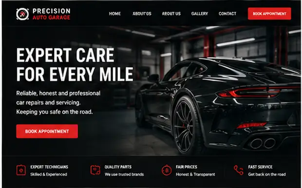 Precision Auto Garage — Automotive & Garages website concept