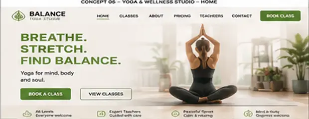 Balance Yoga Studio — Gyms, Studios & Martial Arts website concept
