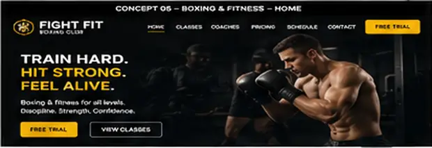 Fight Fit Boxing Club — Gyms, Studios & Martial Arts website concept