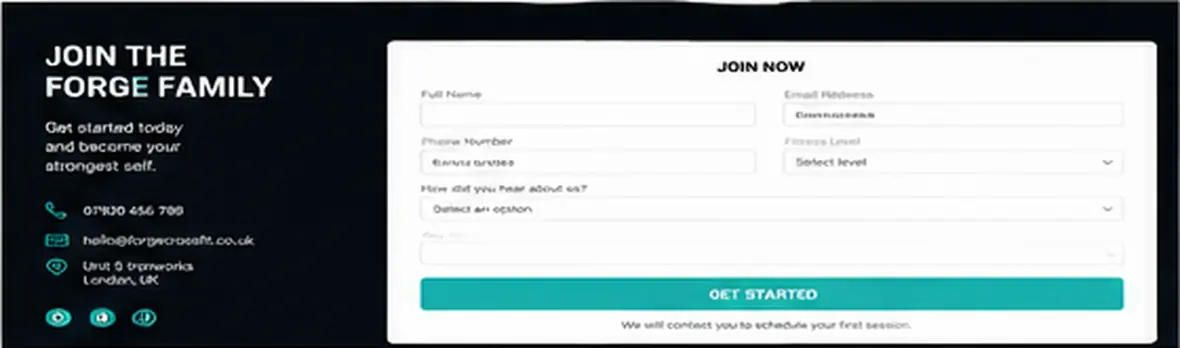 Forge CrossFit join page — Gyms, Studios & Martial Arts website concept