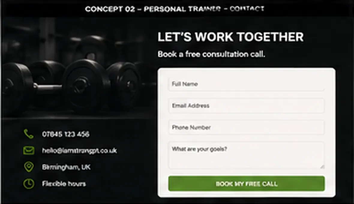 I Am Strong booking page — Gyms, Studios & Martial Arts website concept