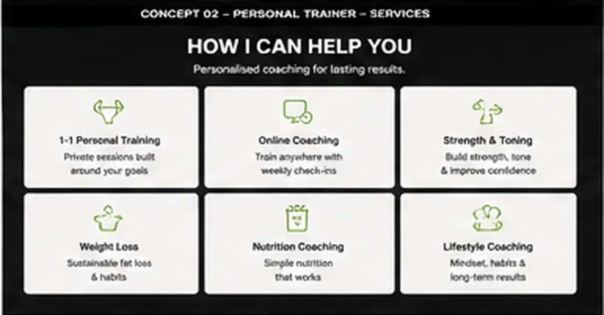 I Am Strong coaching page — Gyms, Studios & Martial Arts website concept