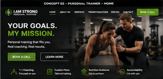 I Am Strong — Gyms, Studios & Martial Arts website concept