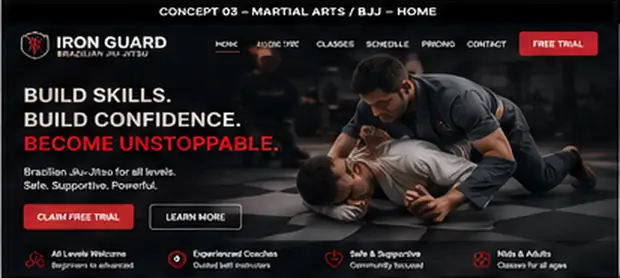 Iron Guard — Gyms, Studios & Martial Arts website concept
