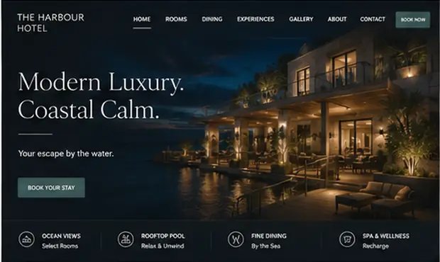 The Harbour Hotel — Hotels & Retreats website concept