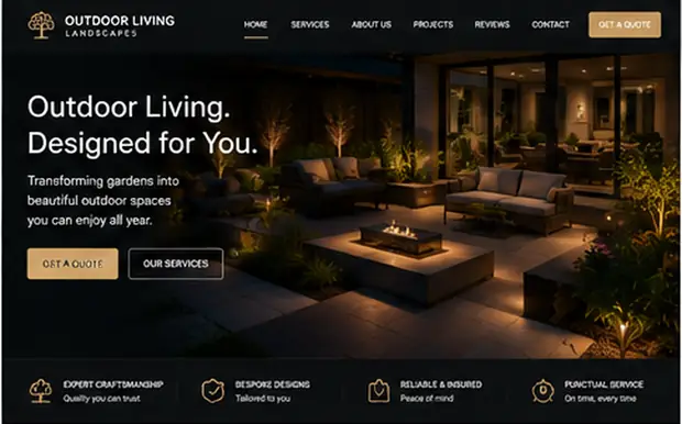 Outdoor Living Landscapes — Landscaping & Gardening website concept