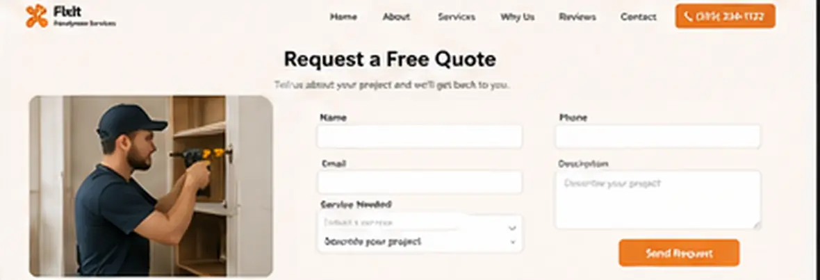 Fixit Handyman Services quote page — Other Businesses website concept