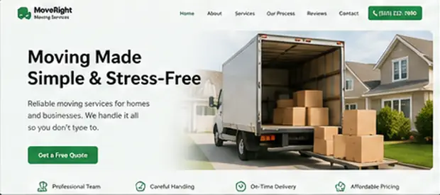 MoveRight Moving Services — Other Businesses website concept