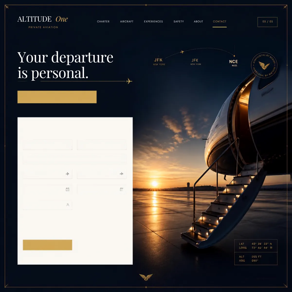 Altitude One enquiry page — Premium Brands website concept