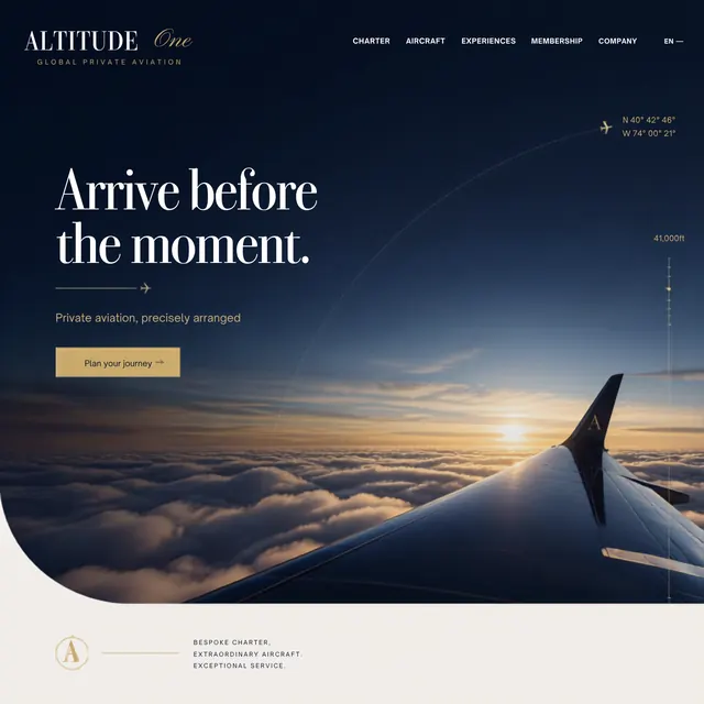 Altitude One — Premium Brands website concept