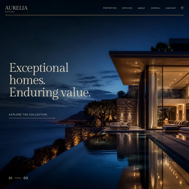 Aurelia Estates — Premium Brands website concept