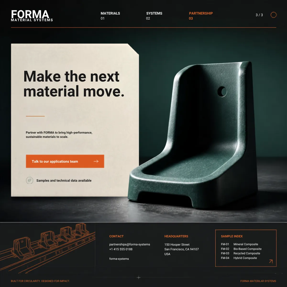 Forma partnership page — Premium Brands website concept