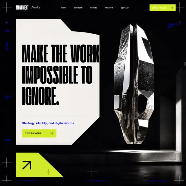 Monument Works — Premium Brands website concept