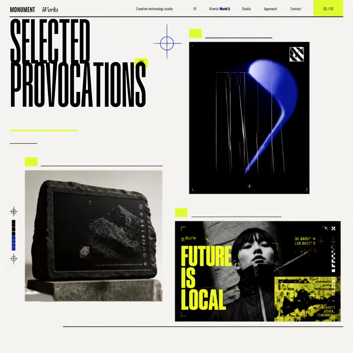 Monument Works work page — Premium Brands website concept