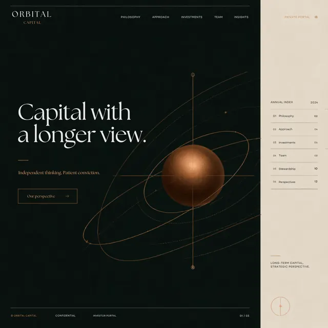 Orbital Capital — Premium Brands website concept