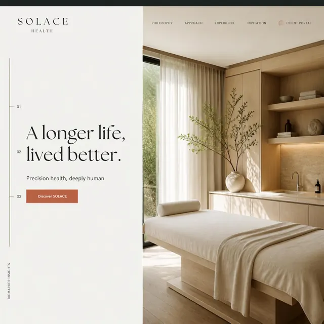 Solace Health — Premium Brands website concept