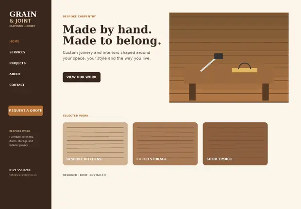 Grain & Joint — Trades & Construction website concept