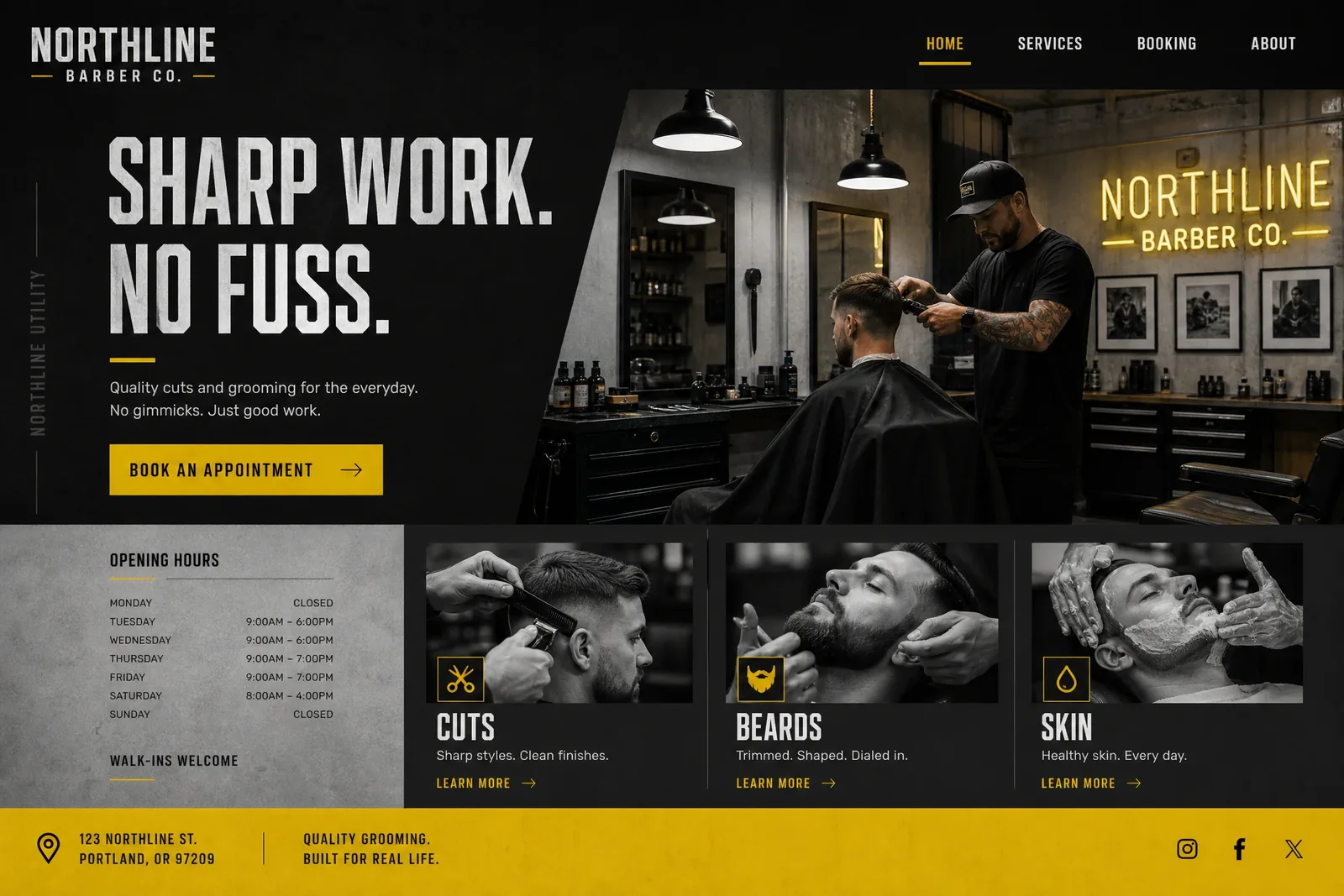 Barbers website design concept