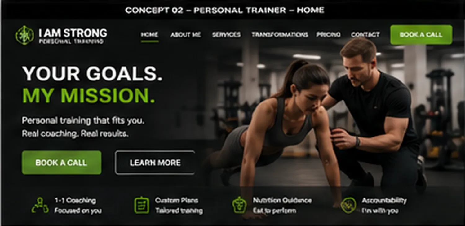 Gyms & Personal Trainers website design concept