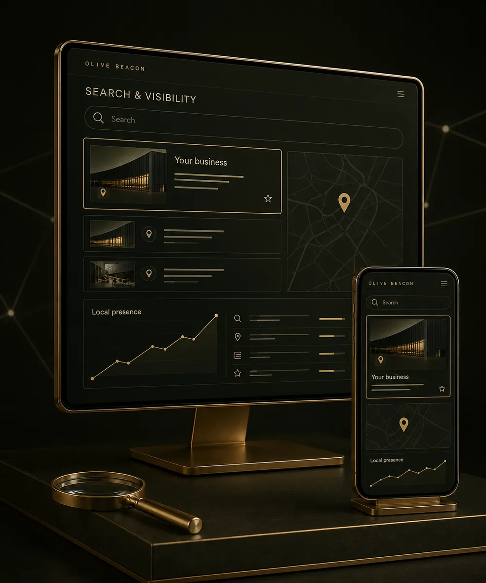 Search visibility website concept