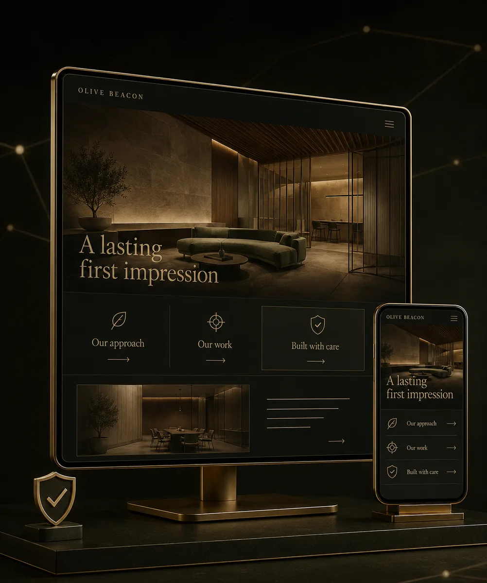 Premium business website trust concept